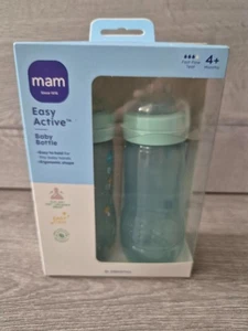 MAM Easy Active 2 x 330ml Baby Bottles Blue | 4 Months - Picture 1 of 3