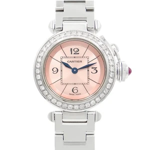 Cartier Miss Pasha Diamond Bezel W3140008 30m Pink SS After Diamond Women Quartz - Picture 1 of 5