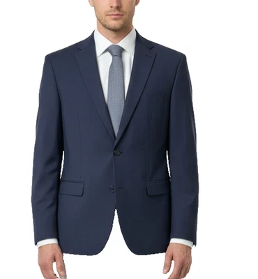 Chaqueta de Traje BAR III Para Hombre Talla 44R Azul Marino Sólido Calce Ajustado Mezcla de Lana Elastizada Foto 1 de 4