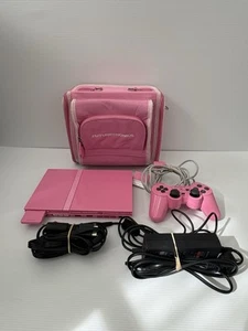 PlayStation 2 PS2 Slim Pink Console + Case + Cords + Controller + Memory Card - Picture 1 of 24