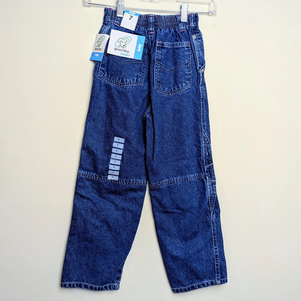 Pantalones de mezclilla vintage Greendog 2001 holgados carpintero doble rodilla jóvenes talla 7 nuevos con etiquetas Foto 1 de 4
