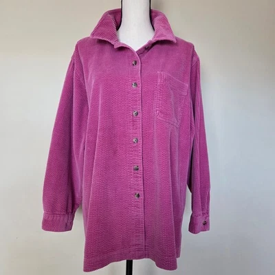 LL Bean 2X Wide Wale Corduroy Shacket Jacket Long Sleeve Collared Comfort - Image 1 of 4