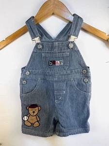 OshKosh B'gosh Vintage Chaleco-Back Mono Pantalones Cortos Ferrocarril Rayas Béisbol 6M - Imagen 1 de 10