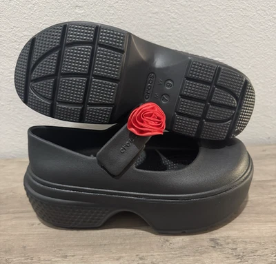 Crocs Stomp Rosette Mary Jane Zapatos de Plataforma para Mujer 9 Gótico Punk Negro NUEVO Foto 1 de 4