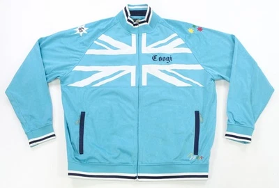 Rare VTG COOGI Union Jack Flag Striped Full Zip Track Jacket 2000s Y2K Blue 3XL - Image 1 of 4
