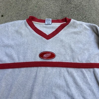 Vintage Detroit Red Wings Sweater Mens Extra Large White Hockey NHL Retro Ribbed - Image 1 of 4
