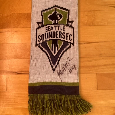 Seattle Sounders FC Scarf Signed by Raul Ruidiaz Retro  - Image 1 of 4
