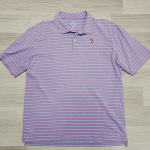 Peter Millar Boys Purple Striped Polo Shirt Size XL Seaside Wash Pirate Stretch  - Picture 1 of 8