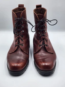 Vintage Eddie Bauer Leder Kampfstiefel Damengröße 8,5 Schnürstiefel braun Moto USA - Bild 1 von 12