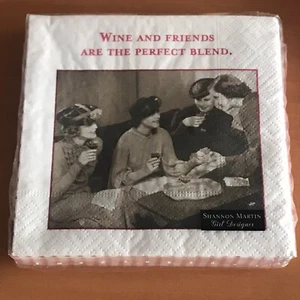 Shannon Martin "Wine And Friends Are The Perfect Blend" 20 - 3-lagige Servietten 25 cm - Bild 1 von 3