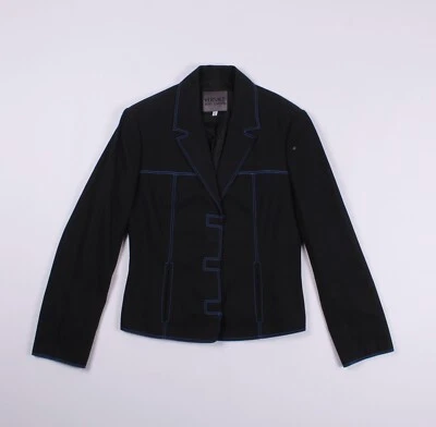 Jaqueta Blazer Feminina Vintage Versace Jeans Couture Preta Tamanho 30 | 44 - Imagem 1 de 4