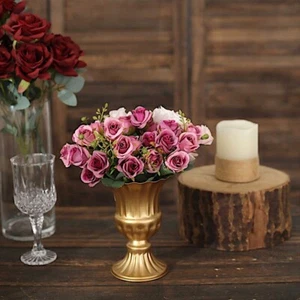 GOLD 2 Metal 6" Trumpet Style Mini Compote VASES Flower Pots Party Decorations - Picture 1 of 8