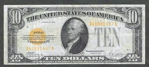 1928 $10 GOLD CERTIFICATE ~ LOVELY EYE-APPEALING VERY FINE GRADE NOTE - Picture 1 of 2