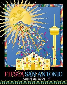SAN ANTONIO FIESTA 2004 POSTER 24 X 36 Inches Looks beautiful - Picture 1 of 3