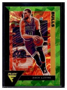 2020-21 Panini Flux Green Cracked Ice Prizm #27 Zach LaVine Fanatics