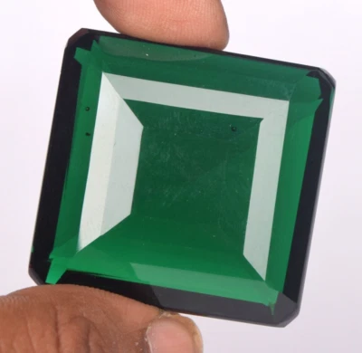 AAA+ Green Topaz 45.95 Ct. Square Cut Loose Gemstone Gift for Women Pendant/Her - Image 1 of 4