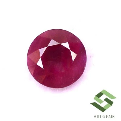 1.71 CTS Certified Natural Ruby Round Cut 7.50 mm Deep Red Color Loose Gemstone - Image 1 of 4