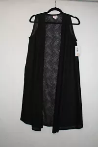 Nuevo con etiquetas Cárdigan Lularoe Joy Noir Talla XS Negro Abierto Encaje Kimono Cortina - Imagen 1 de 4