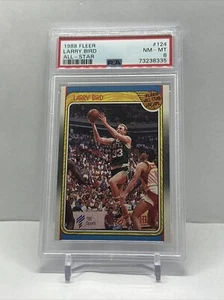 1988 FLEER LARRY BIRD ALL-STAR CARD PSA 8 NM-MT #124 - Picture 1 of 2