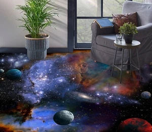 3D Galaxy Planet 30RAIN29 Floor WallPaper Murals Wall Print Decal AJ Honey - Picture 1 of 6