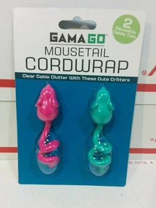 GAMA GO 2012 GamaGo cola de ratón cable reutilizable nuevo en tarjeta (paquete de 2 in) - Imagen 1 de 8