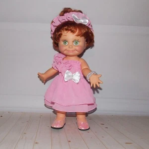 Clothes for Galoob Baby Face doll, dress and headband, 13 in doll clothes 2 pcs