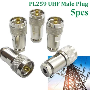 5X PL259/UHF-Stecker Klemmtyp Kompressionsstecker Kit für RG58 RG223 LMR195 - Bild 1 von 11