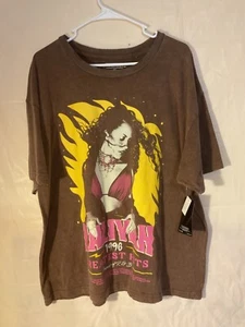 Aaliyah shirt Men’s size L Large Brown 1996 Greatest Hits Princess of R & B NEW - Picture 1 of 8
