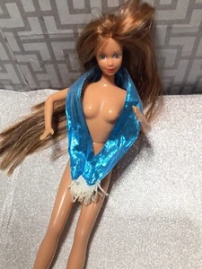 Muñeca Barbie o Clon Vintage Turquesa Metálica Vacaciones Due Bufanda Envoltura Shillman? - Imagen 1 de 4