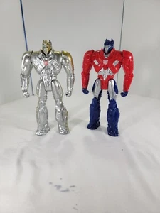2 TRANSFORMERS Age Of Extinction OPTIMUS PRIME 12" SILVER Knight 2013 Hasbro - Picture 1 of 8
