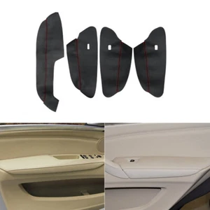Black Leather Door Armrest Panel Protective Cover Trim For BMW X5 E70 2007-2013 - Picture 1 of 6