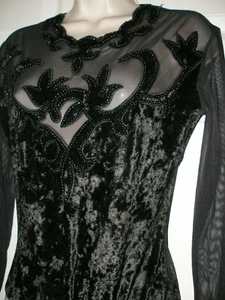 Nuevo Traje Pequeño de Terciopelo Negro con Cuentas Victoria's Secret Mangas Largas De Colección - Imagen 1 de 8