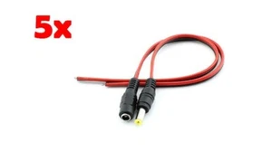 5pz Männlich Weiblich Dc Socket Jack Stecker Kabel Steckverbinder 5,5 X 2,1 MM - Picture 1 of 2