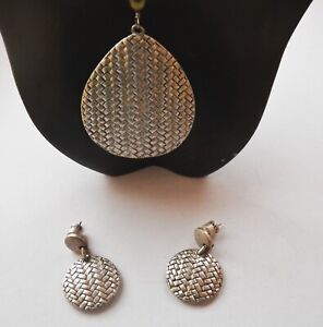 Silver Basket Weave Necklace & Earrings #jewelry #fashion #earrings #KennehtCole