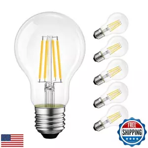 LVWIT A19 LED Vintage LED Filament Bulb E26 Base Dimmable 7W (60W Equivalent) - Picture 1 of 5