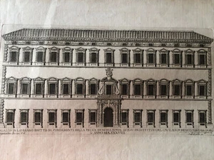 Palazzo In Laterano Pietro Ferrerio 1655 Falda - Picture 1 of 9