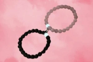 Magnetic 2 Piece Crystal couple Bracelets - Glow in the Dark Bracelet - Picture 1 of 3