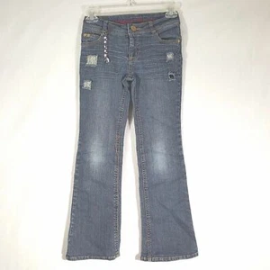 Hannah Montana Jeans Size 8 Girls Distressed Bootcut TK6 - Picture 1 of 1