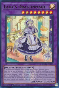 1X NM Lady’s Dragonmaid - BLMM-EN049 - Emblazoned Ultra Rare 1st Edition - Picture 1 of 1