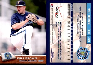 Will Brown 2007 Grandstand Everett AquaSox #4 Card *AutographDen*