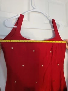 No brand red size small red dress indian theme maybe 34 bust possibly handmade - Picture 1 of 4