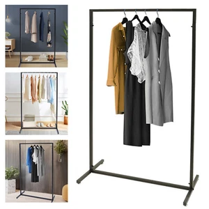 Metal Garment Rack Clothing Rack Dress Clothes Display Stand Free Standing Black - Picture 1 of 24