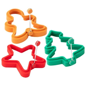 Fried Egg Molds Star Christmas Tree Gingerbread Man Shaped Egg Cooker Silicone - Picture 1 of 12