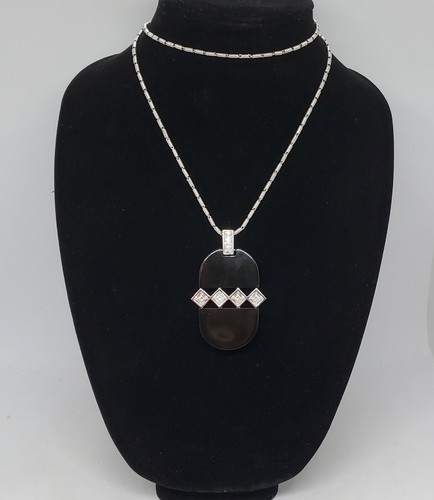 GIVENCHY Collana con ciondolo acrilico e cristallo VINTAGE 1976 GIVECHY Parigi New York ~ usata