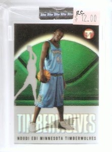 NDUBI EBI 2003-04 TOPPS PRISTINE ROOKIE REFRACTOR ENCASED 176 SERIAL #/1999 WOLV