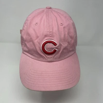 Boné de beisebol feminino ajustável Chicago Cubs alça traseira rosa pai - Imagem 1 de 4