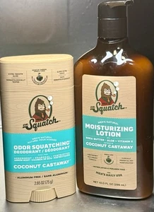 *Dr Squatch (Fraternal)TWIN PACK!*Coconut Castaway-All Natural Lotion+Deodorant - Picture 1 of 3