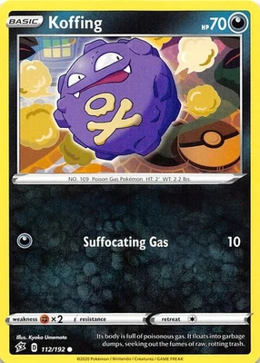 Koffing 112/192 SWSH02: Rebel Clash Pokemon 004884 - Image 1 of 2