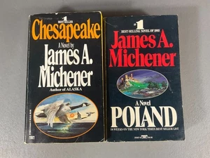 Lot Of 2 - James A. Michener's Chesapeake & Poland Vintage Novel Paperback Ed. - Picture 1 of 24