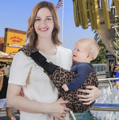STYLISH Leopard Print Toddler Carrier and Baby Sling – Ergonomic Hip Seat - Image 1 of 4